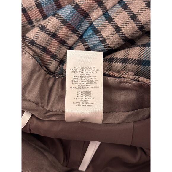 Babaton Pants 4 Womens Aritzia Check Plaid Pleated Flannel High Rise Trouser - Picture 7 of 7